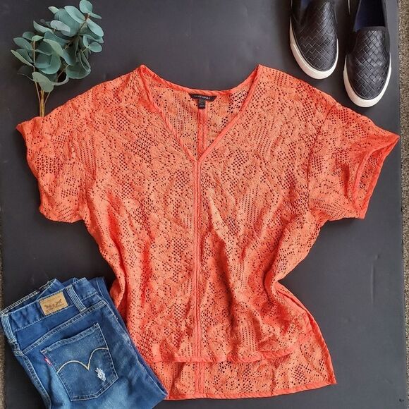 Banana Republic Orange open knit Blouse - Picture 1 of 8